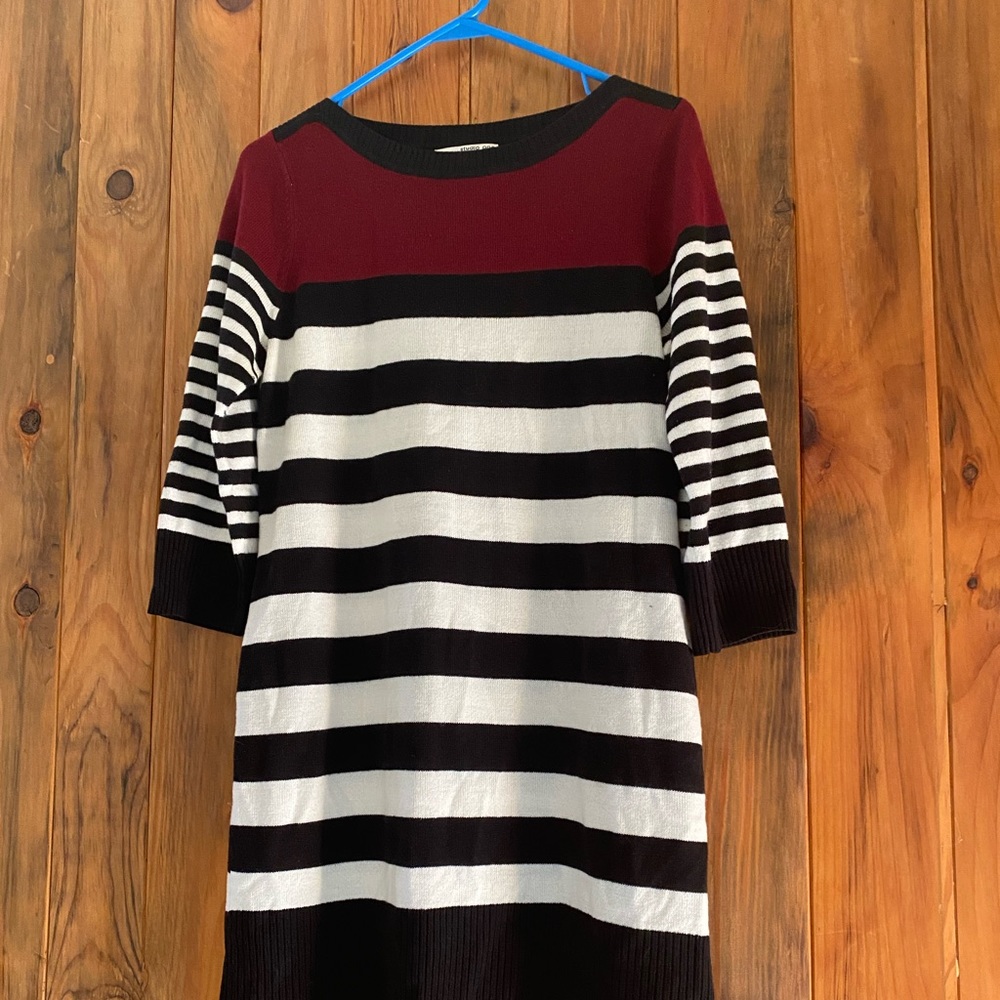Black and white sweater dress